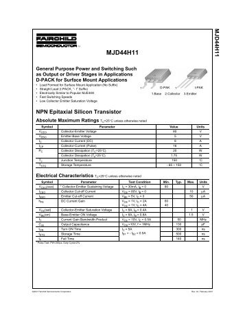 MJD44H11 NPN Epitaxial Silicon Transistor