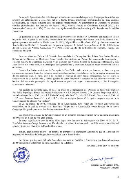 Al MRP Said Martínez Alcántara CO Prepósito de la Congregación ...