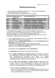 Wahlbekanntmachung - Gemeinde Inden