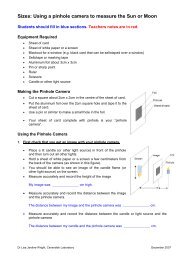 Sizes: Using a pinhole camera to measure the Sun or Moon