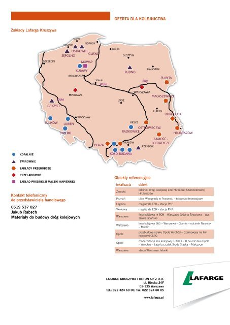 Kruszywa Lafarge dla kolei - ulotka