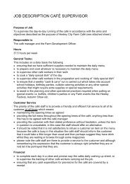 JOB DESCRIPTION CAFÃ SUPERVISOR - Be-sy.org.uk