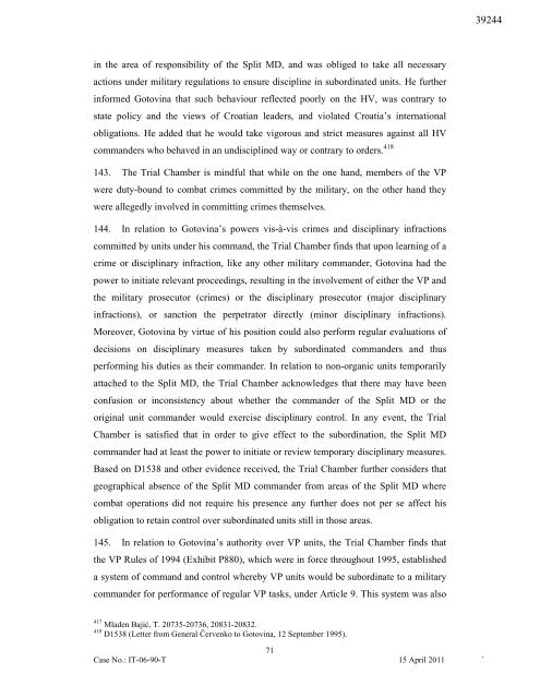 Gotovina et al Judgement Volume I - ICTY