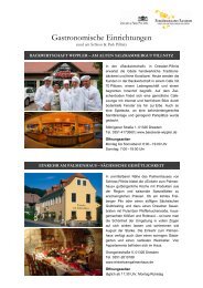 Informationen zu gastronomischen Einrichtungen in Pillnitz