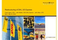 Restructuring of DHL US Express - Deutsche Post DHL