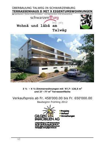 terrassenhaus d mit 9 eigentumswohnungen - Gilgen-immo.ch