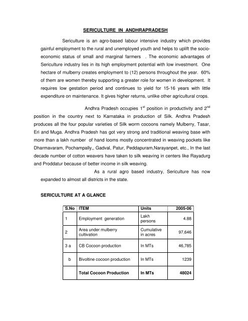 SERICULTURE IN ANDHRAPRADESH Sericulture ... - Seri.ap.gov.in