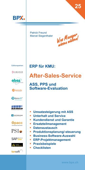 ERP für KMU: After-Sales-Service ASS, PPS und Software ... - Opacc