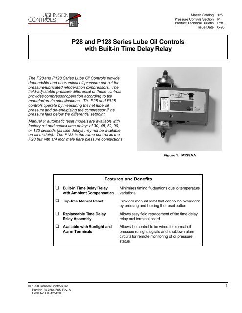 P28 and P128 Series Lube Oil Controls with - System Control ...