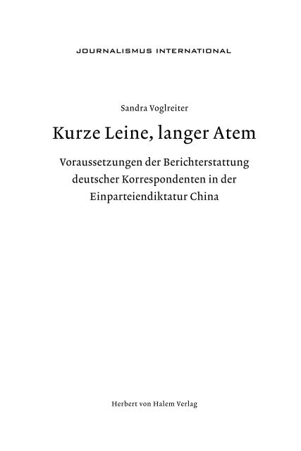 Kurze Leine, langer Atem