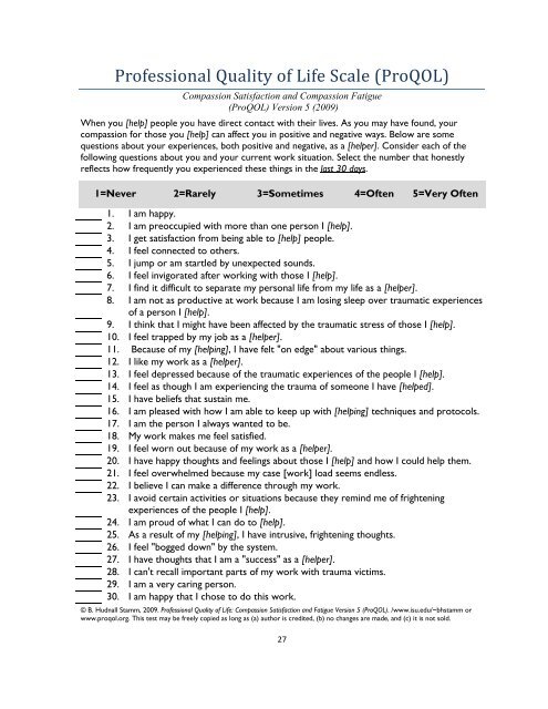 Professional Quality of Life Scale (ProQOL) - Innovative Educators