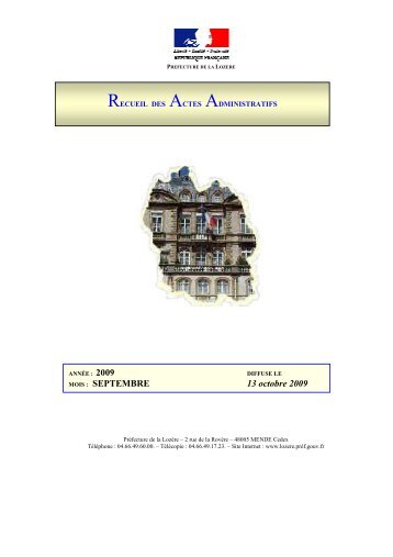 RAA SEPTEMBRE 2009.pdf - Préfecture de la Lozère