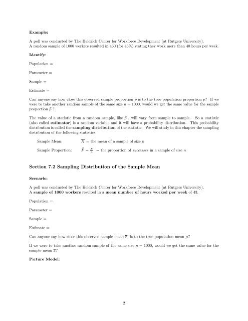 Chapter 7 Sampling Distributions of Estimates - UCLA Statistics