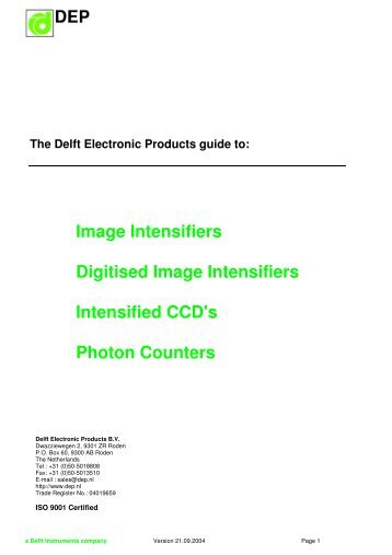 Image Intensifiers Digitised Image Intensifiers ... - Lahoux Optics