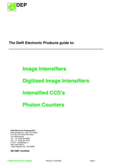 Image Intensifiers Digitised Image Intensifiers ... - Lahoux Optics