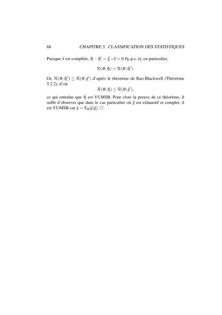 Chapitre 5 Classification des statistiques - ENS de Cachan ...