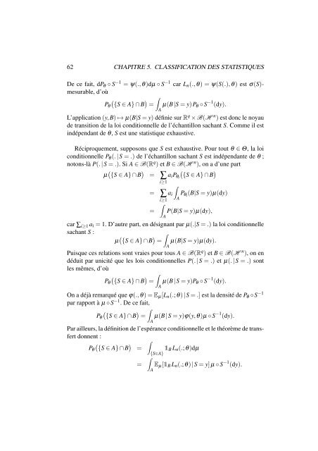 Chapitre 5 Classification des statistiques - ENS de Cachan ...