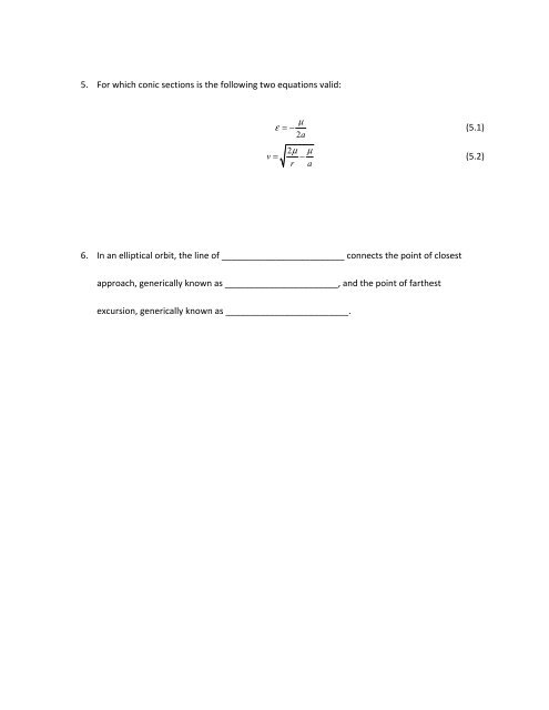 MAE 4410: Fundamentals of Astrodynamics Quiz #4 Due: February ...