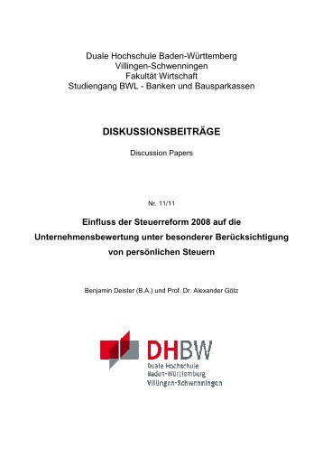 DISKUSSIONSBEITRÄGE - DHBW Villingen-Schwenningen