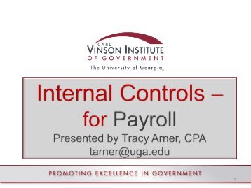 Internal Controls for Payroll - Tracy Arner