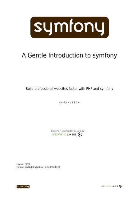 A Gentle Introduction to symfony (pdf) - Bad Request
