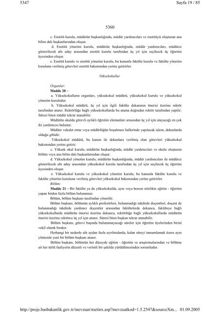 2547 sayılı Yükseköğretim Kanunu - ERÜ Personel Daire Başkanlığı