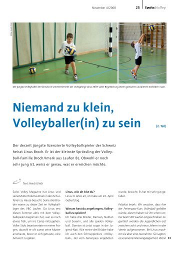 Niemand zu klein, Volleyballer(in) zu sein (2. Teil)