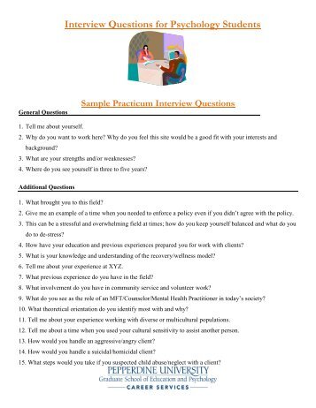 Psychology Interview Questions - Graduate School of Education and ...