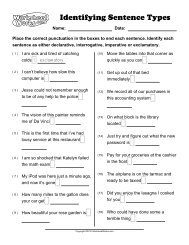 Identifying Sentence Types with Worksheet and Answer Key