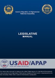 National Assembly of Afghanistan Legislative Process Manual