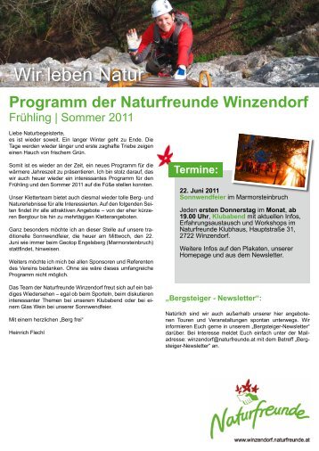 Programm der Naturfreunde Winzendorf