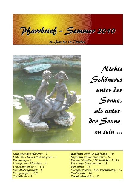 Pfarrbrief – Sommer 2010 - Stift Mattsee