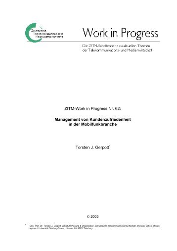 Management von Kundenzufriedenheit in der ... - ZfTM