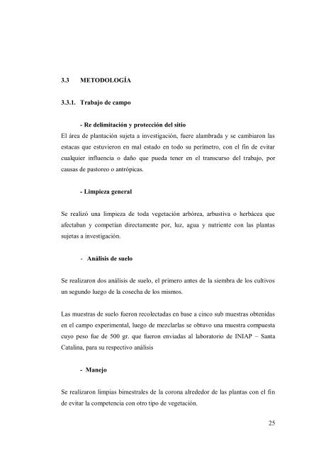 Tesis previa a la obtenciÃ³n del TÃ­tulo de Ingeniera Forestal AUTOR ...