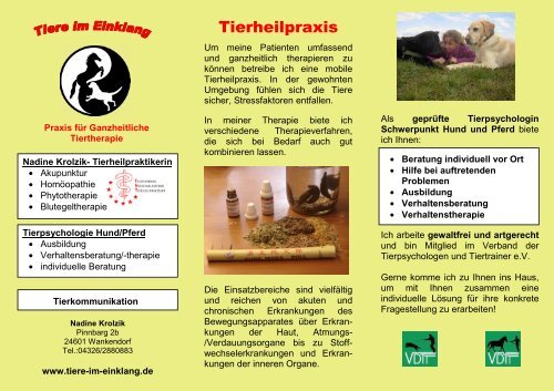 Tiere im Einklang - Flyer Mai 2011 - Ladeva