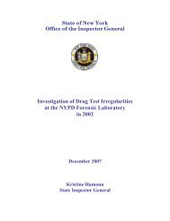 Investigation of Drug Test Irregularities at the NYPD Forensic