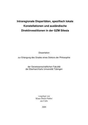 Dissertation von Dr. Klaus-Dieter Färber - TOBIAS-lib - Universität ...