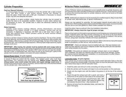 M-Series Piston Installation Instructions - Wiseco