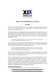 Notes on the Draft Media Law of Somalia - Article 19