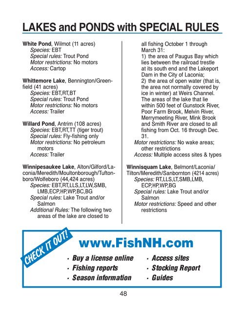 2009 N.H. Freshwater Fishing Digest - New Hampshire Fish and ...