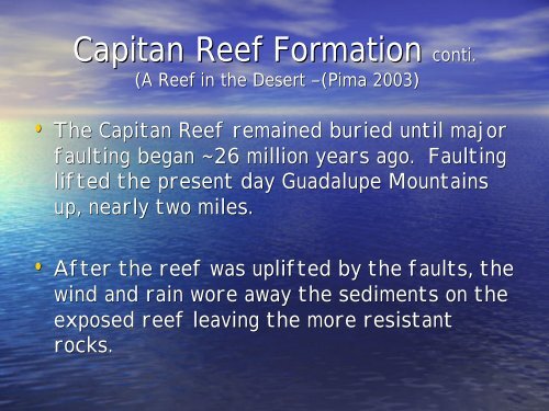 Capitan Reef, A Brackish Water Resource