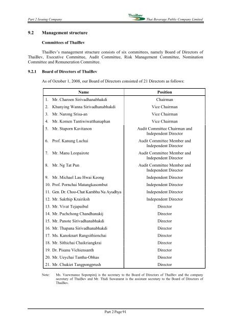 PROSPECTUS THAI BEVERAGE PUBLIC COMPANY LIMITED ...