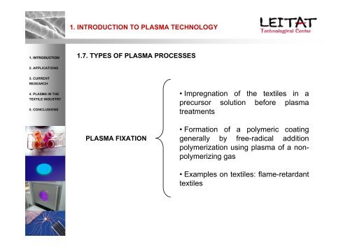 Plasma Technology applied to textiles - Project T-Pot