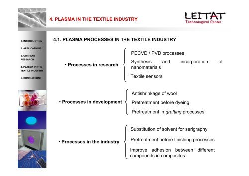 Plasma Technology applied to textiles - Project T-Pot