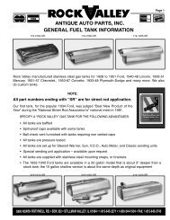 General fuel tank information - Rock Valley Antique Auto Parts, Inc.