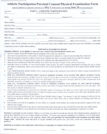 printable annual physical exam form
