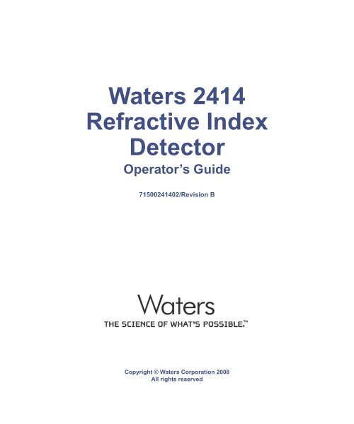 Waters 2414 Refractive Index Detector