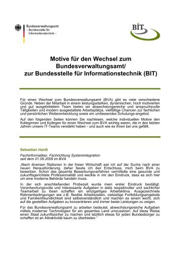 Motive für den Wechsel zum Bundesverwaltungsamt/ zur ...