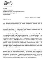 Escrito remitido al Colegio de Enfermeria, sobre la jornada de ...