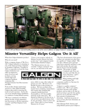 Galgon Industries, Inc. - Minster Machine Company